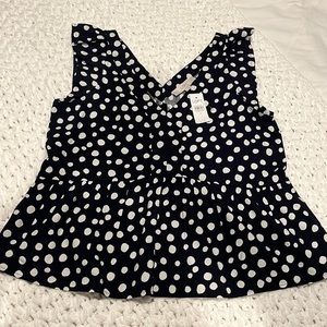 NWT Loft Blouse size M peplum top ruffle